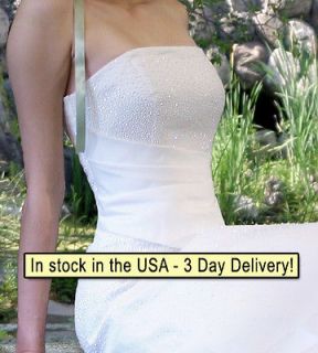 Hand Beaded Sparkling Strapless 2 Piece Wedding Dress Gown Size 04 