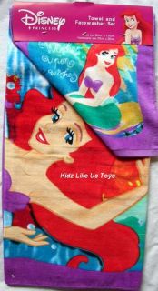 Little Mermaid Ariel Bath Towel Face Washer Set