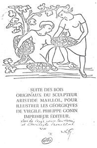 Aristide Maillol Signed Original Sanguine Woodblock Print Tangled 