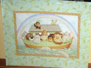 Adorable Jungle Babies Noahs Ark Fabric Panel