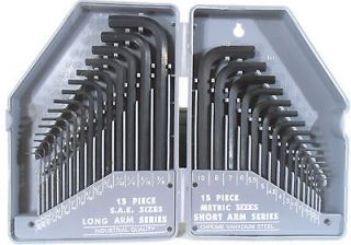30 pc allen hex key wrench sae metric time left