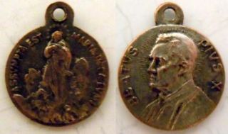Vintage Assumption of Mary Pope Pius x Beatus Medal Catholic Religious 