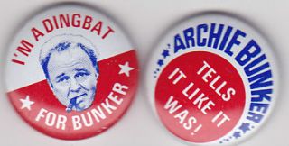 Archie Bunker Tells It Like It Was Vintage 7 8 Pin IM A Dingbat for 