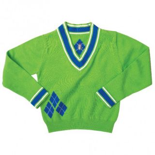   Golfer Baby Boys Size 12M Green Argyle Cotton V Neck Sweater