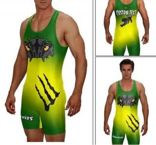 Wrestling singlet, PANTHERS mascot SINGLET W/CUSTOM TEXT AREA YOUR 