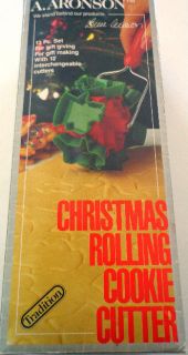 Aronson vintage Christmas Rolling Cookie Cutter 1987 boxed 13 piece 