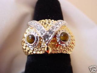 elvis presley owl ring 18 k gold plated time left