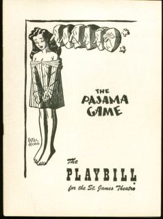 John Raitt Janis Paige Pajama Game Playbill 1st Run 1955 Bob Fosse 