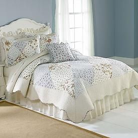 new blue floral oversized quilt set shams full queen time