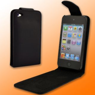 Leather Case Skin Cover Black for New Apple iPod Touch 4th Gen 4G 
