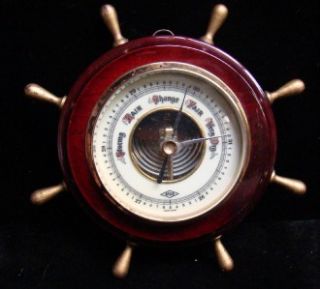vintage german atco ship wheel barometer nice
