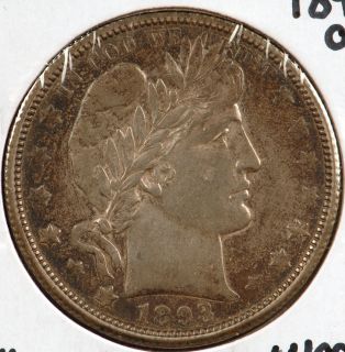 1893 O Barber Silver Half Dollar   Choice About Uncirculated