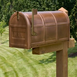 Bartlett Post Mount Antique Copper Mailbox Standard