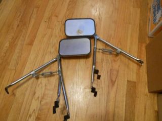 Vtg Temporary Fender Mount Chrome Car Truck Auto Towing Mirrors