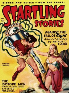 Vintage Sci Fi Poster Startling Stories Arthur C Clark