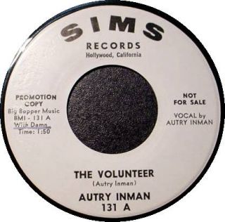 Autry Inman   The Volunteer / (Same song on reverse side). Sims 131 