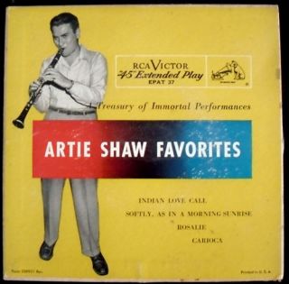 Artie Shaw 7 45 RPM EP Rosalie Carioca VVG RCA Records EP Epat 37 
