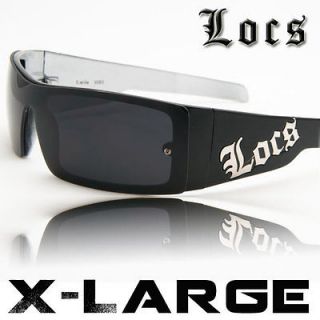Mens Designer Locs Sunglasses Black Gray Large Head XL Shades Locs9063 