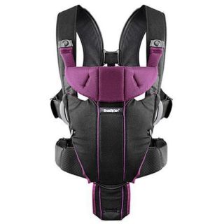 Baby Bjorn 096053US Miracle Baby Carrier Black Purple Cotton Mix 