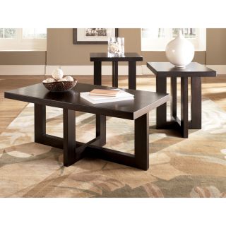 ASHLEY   JASIN DARK BROWN FINISH 3IN1 PACK TABLE   FREE SHIPPING   NEW