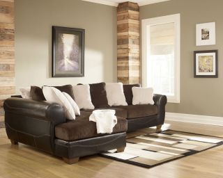 Ashley Furniture Victory Chocolate 3 Piece Sectional Sofa Chair #50700 