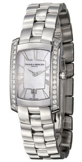 Baume Mercier Hampton Milleis Steel Diamond Womens Watch Calendar 