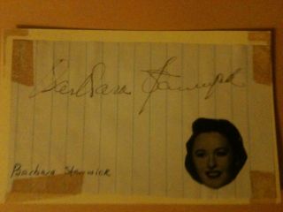 Barbara Stanwyck (d. 1990) actress Signed Cut autograph