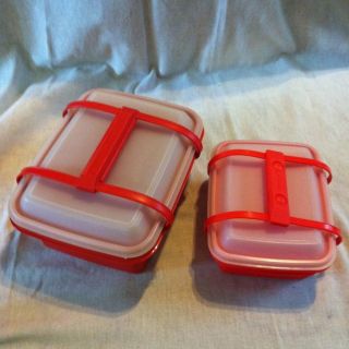 Tupperware Red Lunch Box Pack N Carry Tote Vintage Childs Lunch Box 