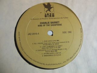 Charlie Barnet CHARLIE BARNET & HIS ORCHESTRA Jazz Bird JAZ 2016 Near 