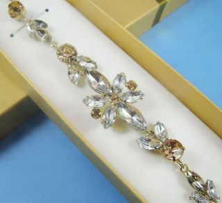 Beautiful Marquise Crystal Flower Link Bracelet by Charter Club