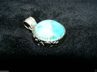 BARSE 925 Sterling Silver Round Turquoise Pendant