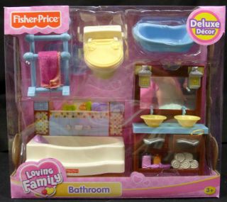   Price Loving Family Dollhouse Bathroom Bath Furniture Set New