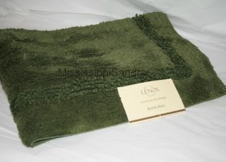 Lenox Platinum Bath Mat Solid Dark Green Forest Bamboo Cotton Rug Moss 