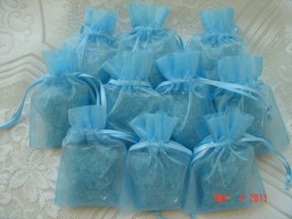 Blue 40 Bath Salt Salts in Organza Bags Shower Favors
