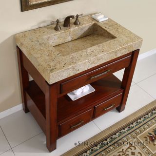     Modern Kashmir Gold Granite Stone Top Single Bathroom Sink Vanity