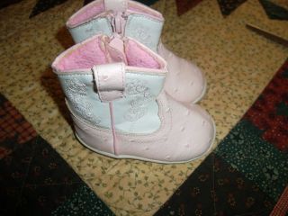Beaver Creek Baby Toddler Girl Pink Zipper Cowboy Cowgirl Boots Size 3 