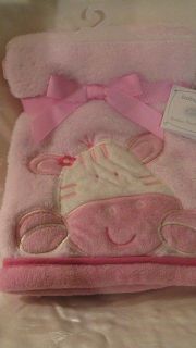 Baby Gear Pink Sherpa Blanket Zebra Zoo Girl New