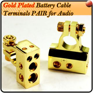 PAIR Gold Plated Battery Terminals Positive & Negative 1X2Gau,1x4Gau 