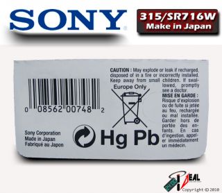 3pc Sony Watch Batteries SR716 SP315 SR716SW 315 EP2012