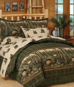 TWIN comforter BED IN A BAG hunting ROCKY MOUNTAIN ELK deer cabin 