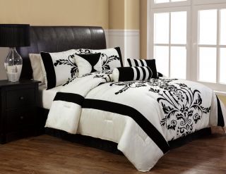 11pcs Full Salma Black and White Bed in A Bag Set