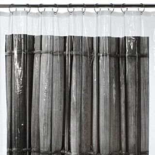 BLACK & WHITE BAMBOO DOOR VINYL SHOWER CURTAIN ~ 72 x 72 ~ NEW