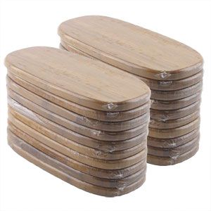 20 Small Oval Bamboo Cutting Boards Carbonized Brown