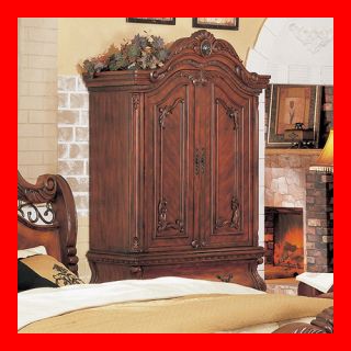   Cherry Brown Color Wood TV Armoire Only Bedroom Furniture