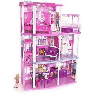New Barbie Doll Big 3 Story Dream Town House 50 PC Furniture Townhouse 