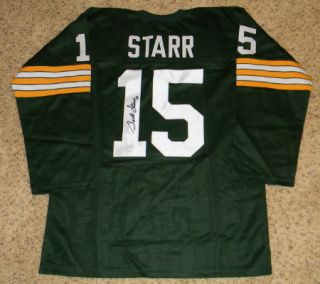Bart Starr Signed Autographed Green Bay Packers 15 Throwback Jersey 