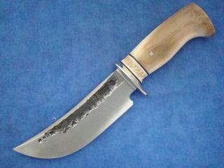 BEHRING KNIFE TREEMAN HUNTER HAMMERMARK KNIFE BEAUTIFUL FOSSIL HANDLE 