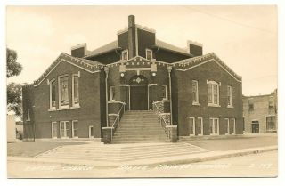 BAXTER SPRINGS KS Baptist Church Vintage Real Photo Postcard
