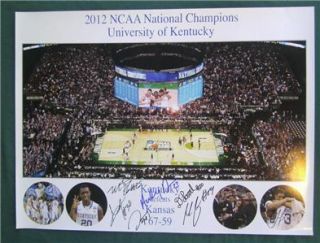   7x 2012 NCAA Champions Kentucky Wildcats Basketball Poster COA