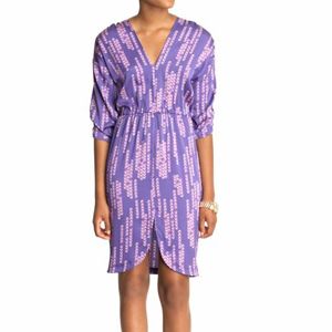 New $380 Tucker by Gaby Basora Flattering Disco Shirt Dress Purple M 